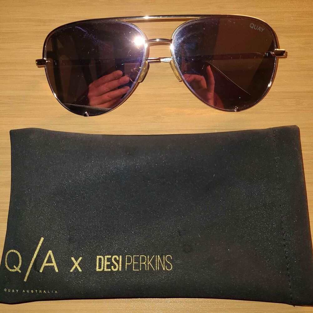Quay Designer Rose Gold Aviator Sunglasses